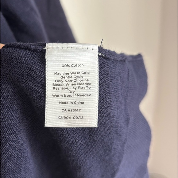 Talbots Scalloped Navy Open Cardigan 100% Cotton Size Petite XS Great condition - Picture 3 of 4